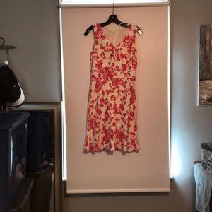 Loft pink and white floral dress size 2